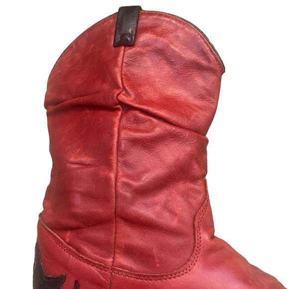 Vintage Red and Black Cowgirl Calf Boots - Picture 5 of 5